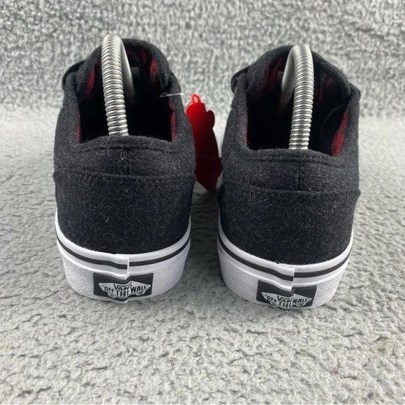 Vans Shoes Atwood Wool Plaid Mens Boys Size 7 Dark Grey Red Black Lace Up Padded - Picture 6 of 14